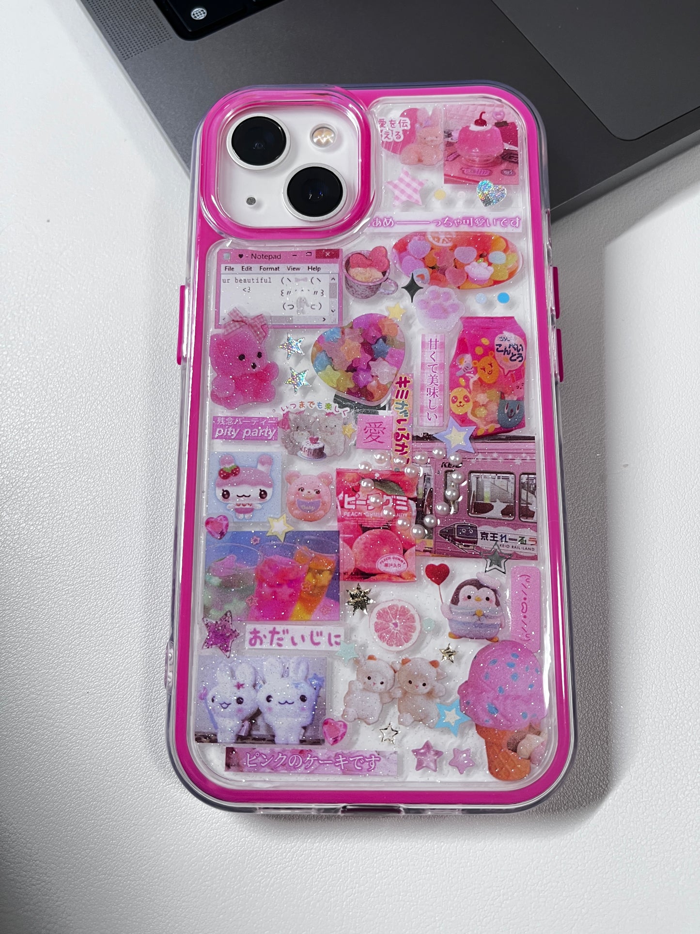 Hot Pink Sugar Bear Dispensing Sticker Phone Case