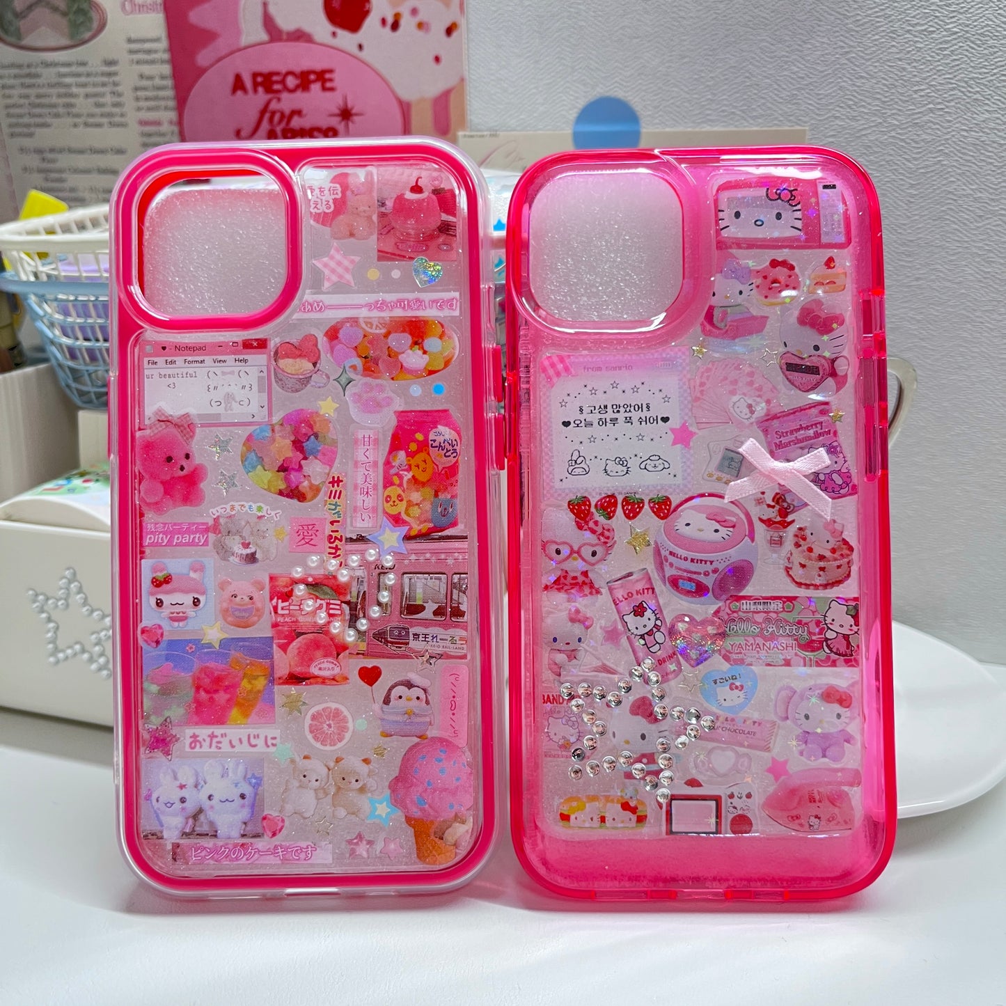 Hot Pink Sugar Bear Dispensing Sticker Phone Case